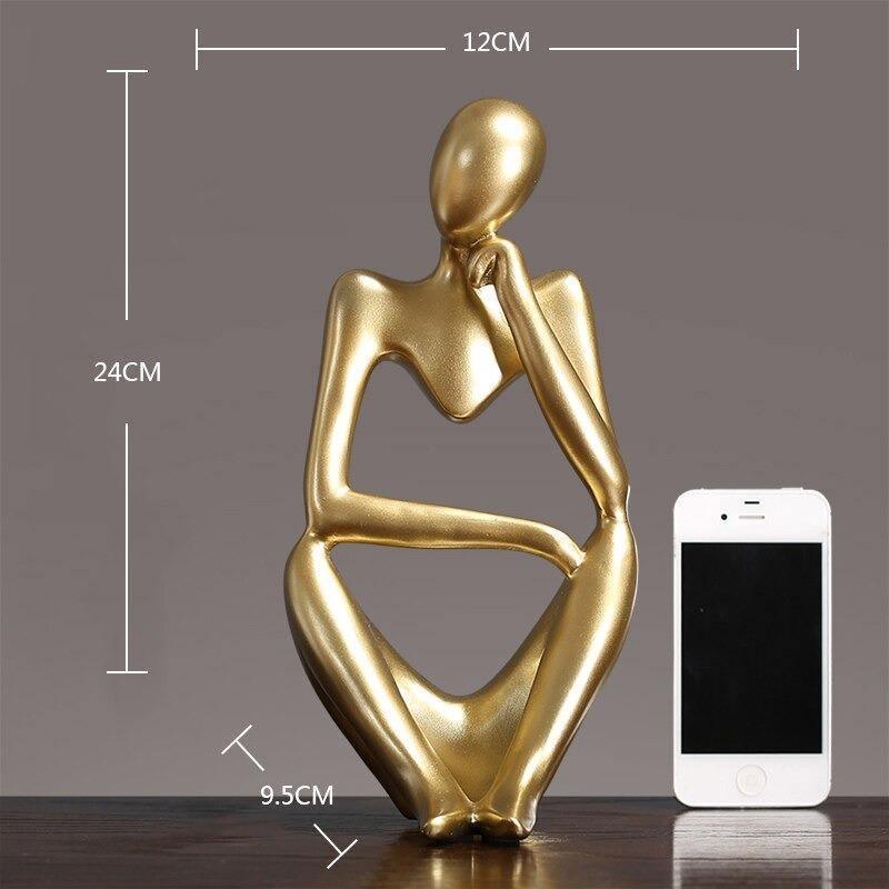 Hommfer – Sculpture Minimaliste du Penseur à l'Élégance Moderne