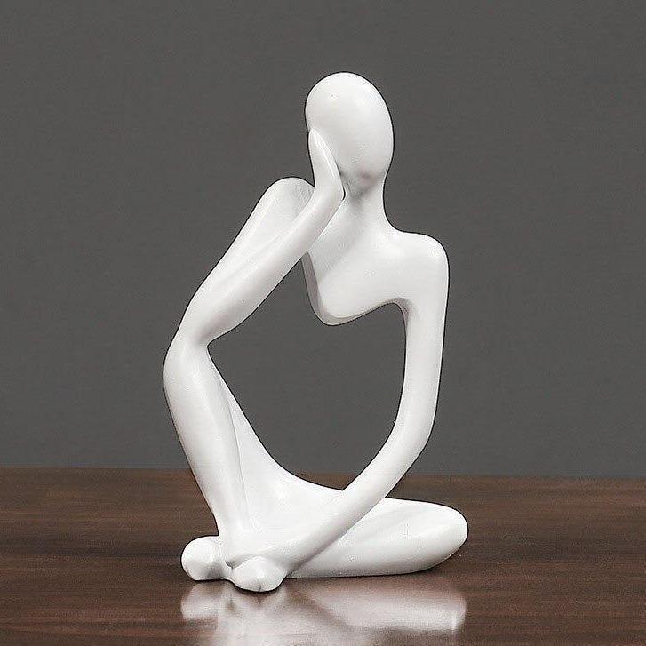 Hommfer – Sculpture Minimaliste du Penseur à l'Élégance Moderne