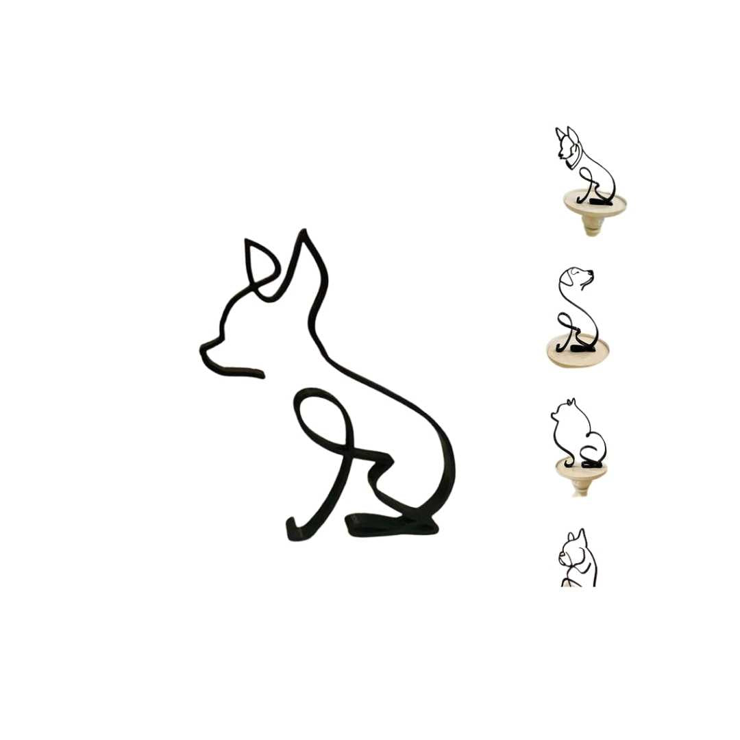 Hommfer – Sculptures Décoratives en Fer Chien et Chat