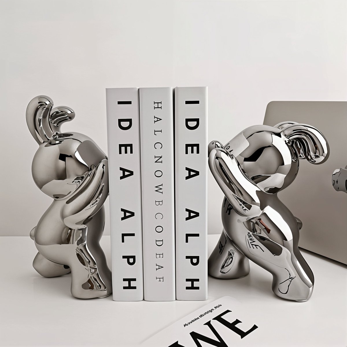 Hommfer – Serre-Livres Modernes en Forme de Lapin avec Finition Élégante