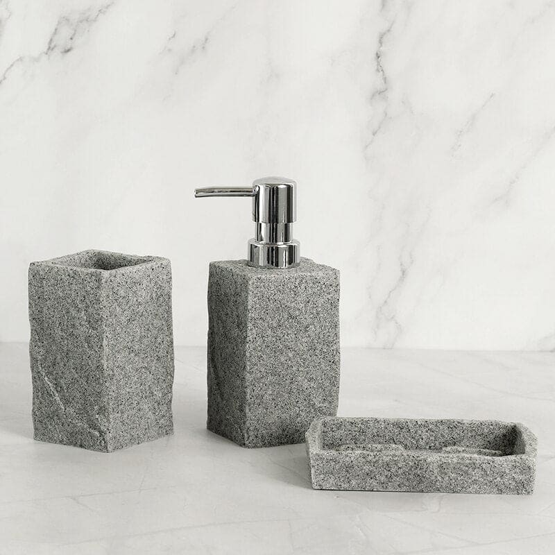 Hommfer – Set d'Accessoires Effet Granite pour Salle de Bains