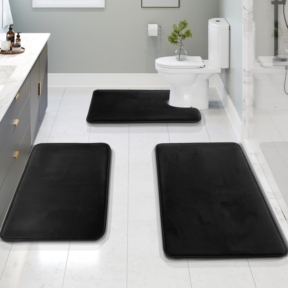 Hommfer - Set de bain luxueux en velours et mousse à mémoire de forme