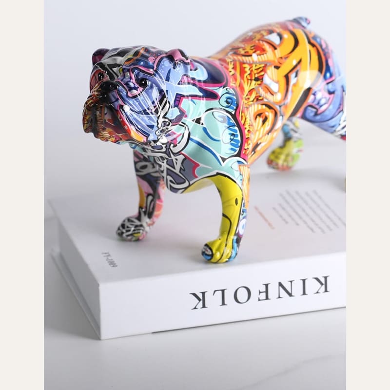 Hommfer – Statuette Chien Bulldog Street-Art en Résine