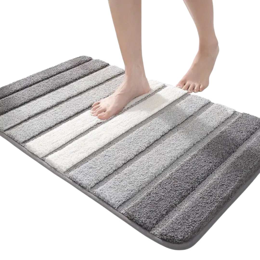 Hommfer - Tapis de bain absorbant | Rayé clair