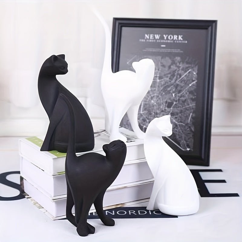 Hommfer Whiskers – Statue de Chat Décorative Fait Main