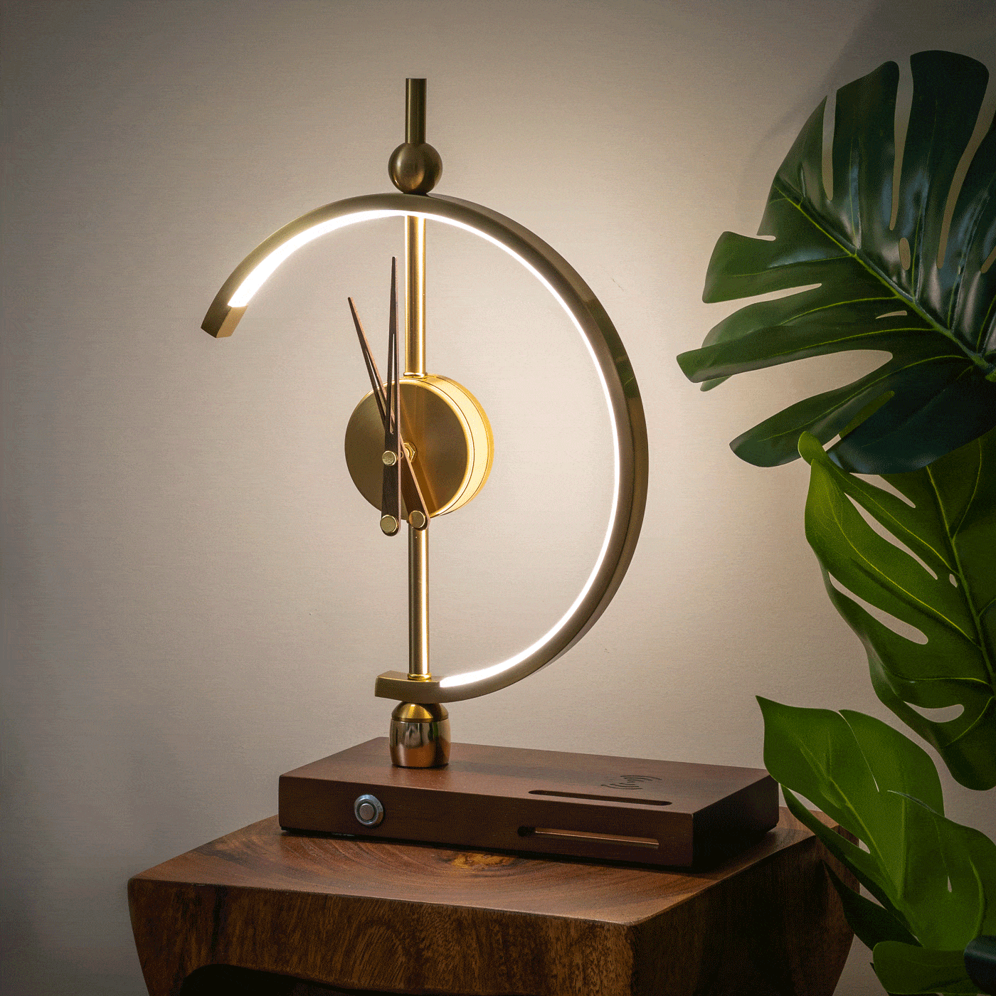 KyotoGlow Rechargeable Lamp Clock – Luxe Lighting with Wireless Charging