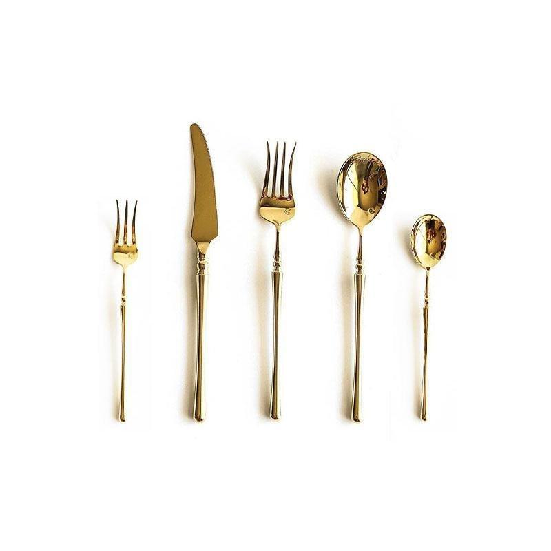 Besteckset aus goldenem Edelstahl – Hochglänzende Premium-Oberfläche | Virelle Maison