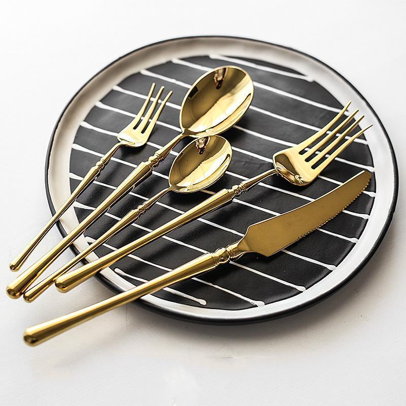 Besteckset aus goldenem Edelstahl – Hochglänzende Premium-Oberfläche | Virelle Maison