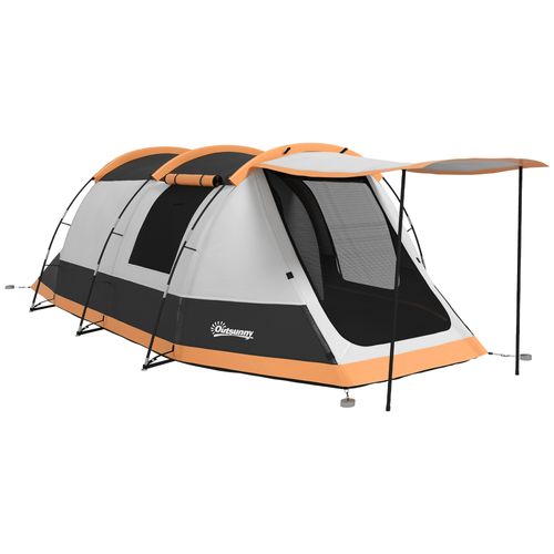 Outsunny 3–4 Person Tunnel Tent | Waterproof Camping Tent with Bedroom, Living Area & Porch – 2000mm
