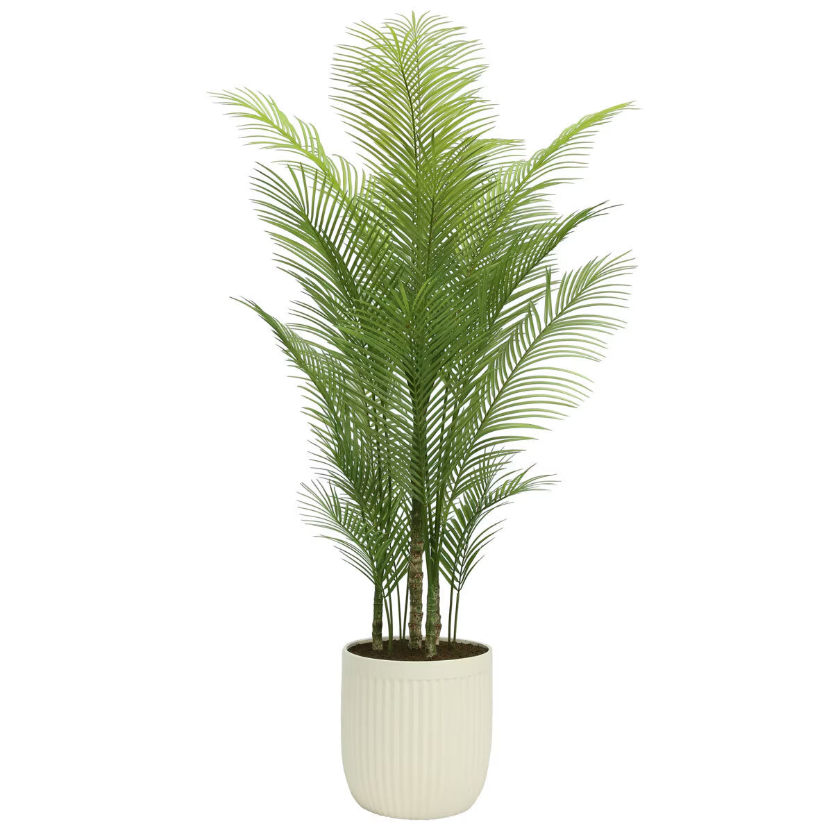 Artificial Palm Tree - Lifelike Design with Ribbed Planter