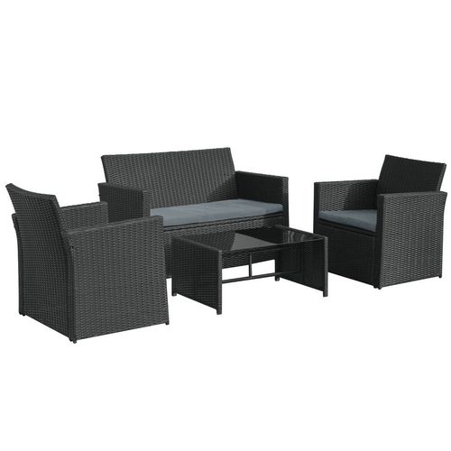 Rattan Garden Furniture Set – 4-Piece Outdoor Seating with Table