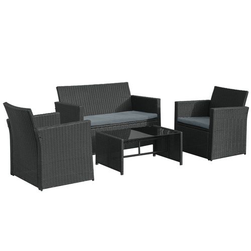 Rattan Garden Furniture Set – 4-Piece Outdoor Seating with Table