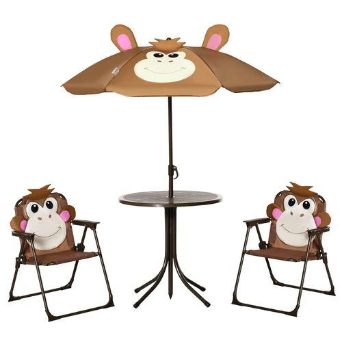 Kids Foldable Four-Piece Garden Set - Fun Monkey Design