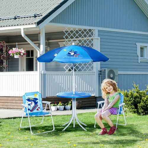 Kids Garden Set – Foldable Table, Chairs & Adjustable Umbrella