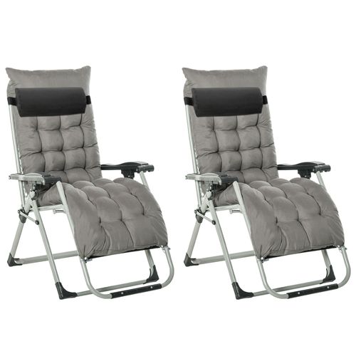 Zero Gravity Reclining Lounger Set – Stepless Adjustable Backrest