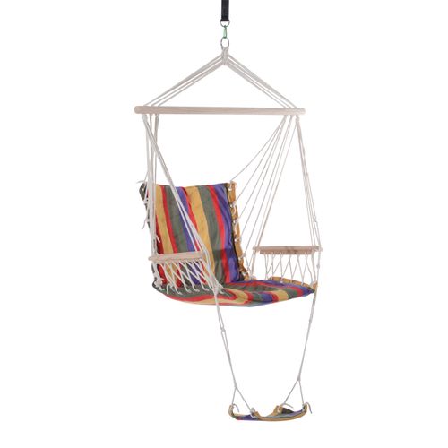 Hanging Swing Chair – Cushioned Comfort with Hardwood Support