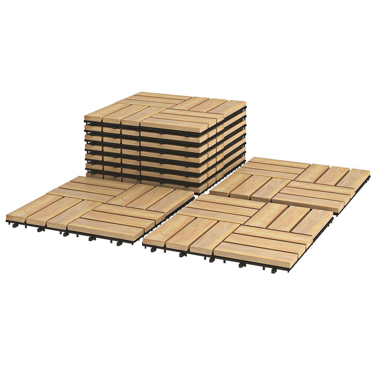 Wooden Deck Tiles - Easy Click Installation & Natural Charm