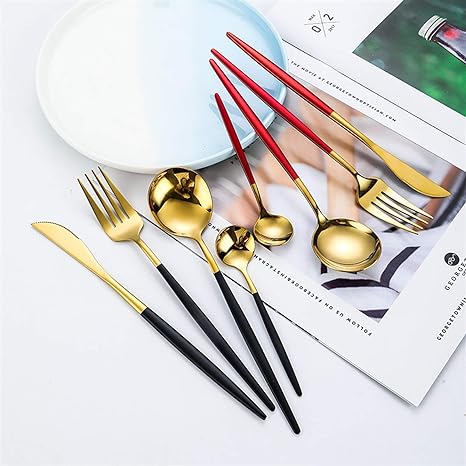 Set de couverts 4 pièces en acier inoxydable coloré | Virelle Maison