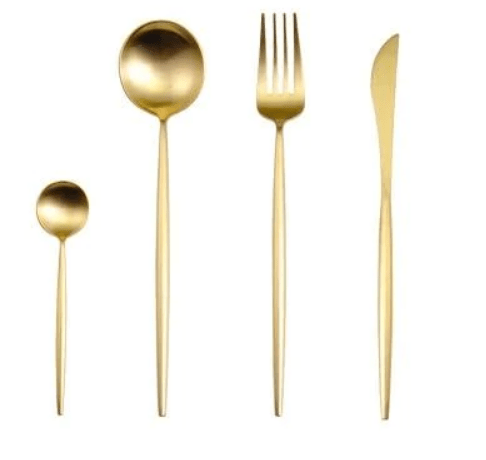 Set de couverts 4 pièces en acier inoxydable coloré | Virelle Maison