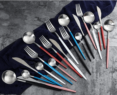 Set de couverts 4 pièces en acier inoxydable coloré | Virelle Maison