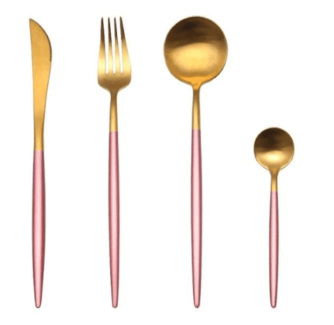 Set de couverts 4 pièces en acier inoxydable coloré | Virelle Maison