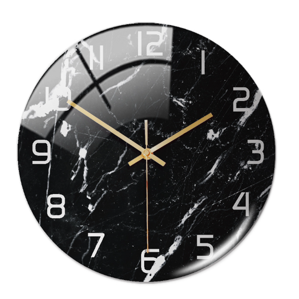 Stylish Wall Clock with Marble Texture - MarbleTime