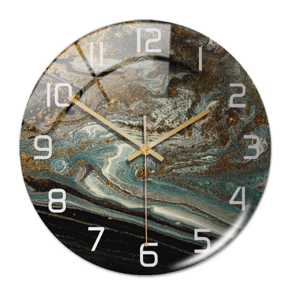 Stylish Wall Clock with Marble Texture - MarbleTime