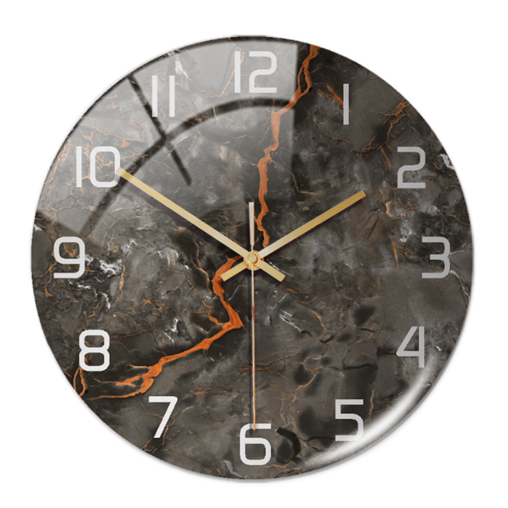Stylish Wall Clock with Marble Texture - MarbleTime