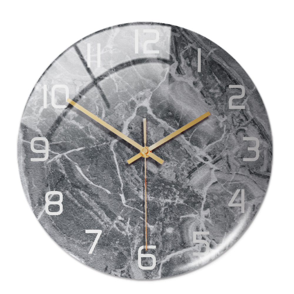 Stylish Wall Clock with Marble Texture - MarbleTime