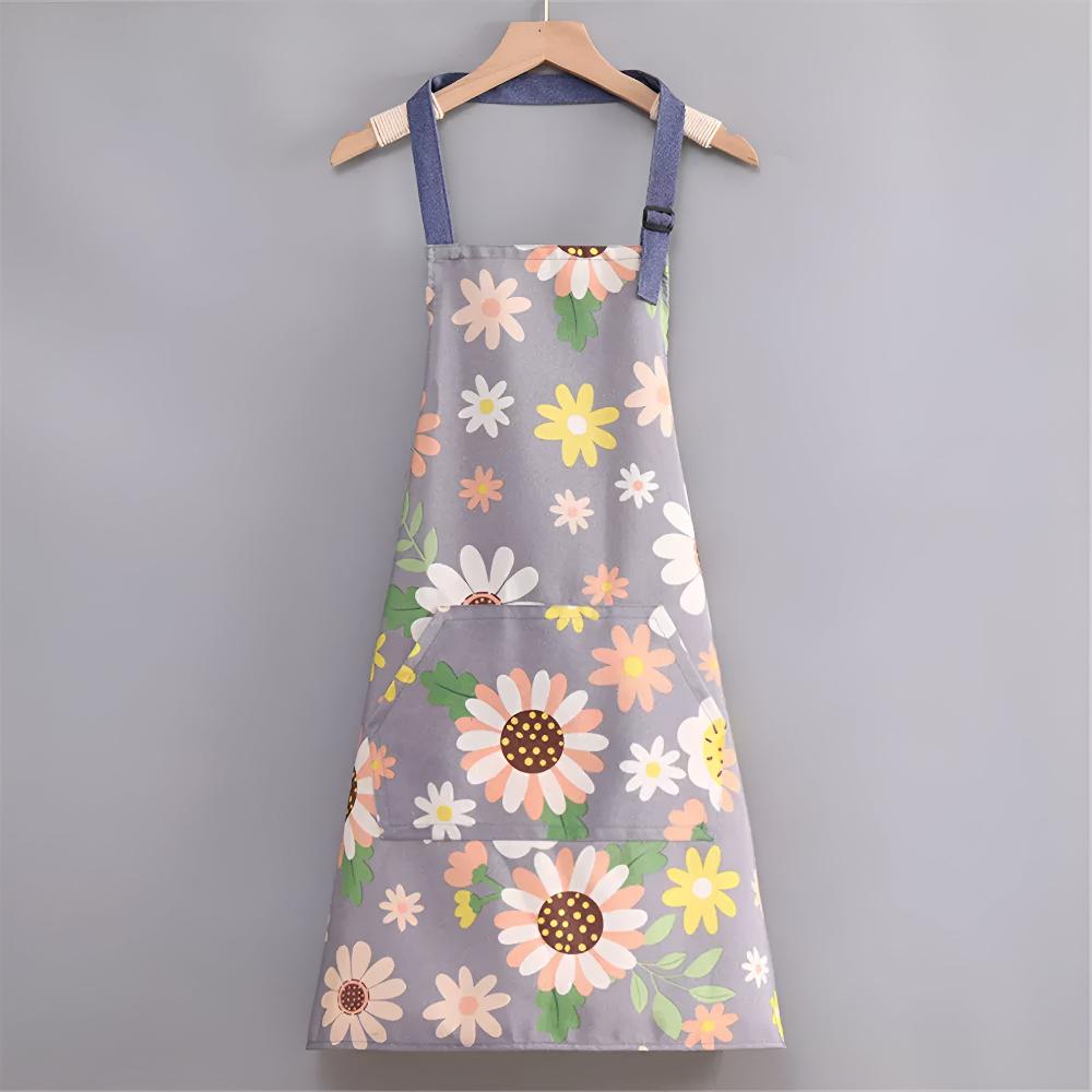 Tablier de cuisine en coton enduit à imprimé floral vintage | Virelle Maison