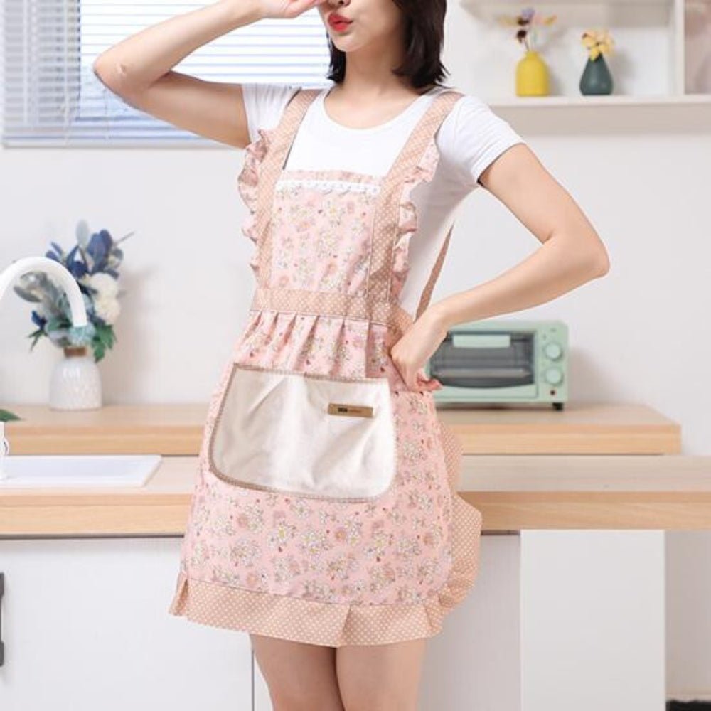 Tablier de cuisine en coton fleuri, imperméable | Virelle Maison