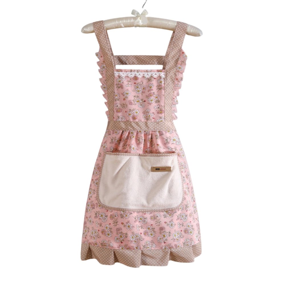 Tablier de cuisine en coton fleuri, imperméable | Virelle Maison