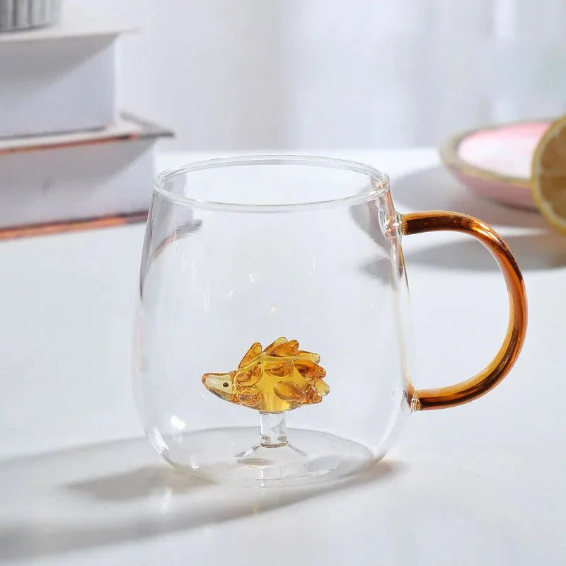 Tasse en verre borosilicate avec motif animal 3D | Virelle Maison