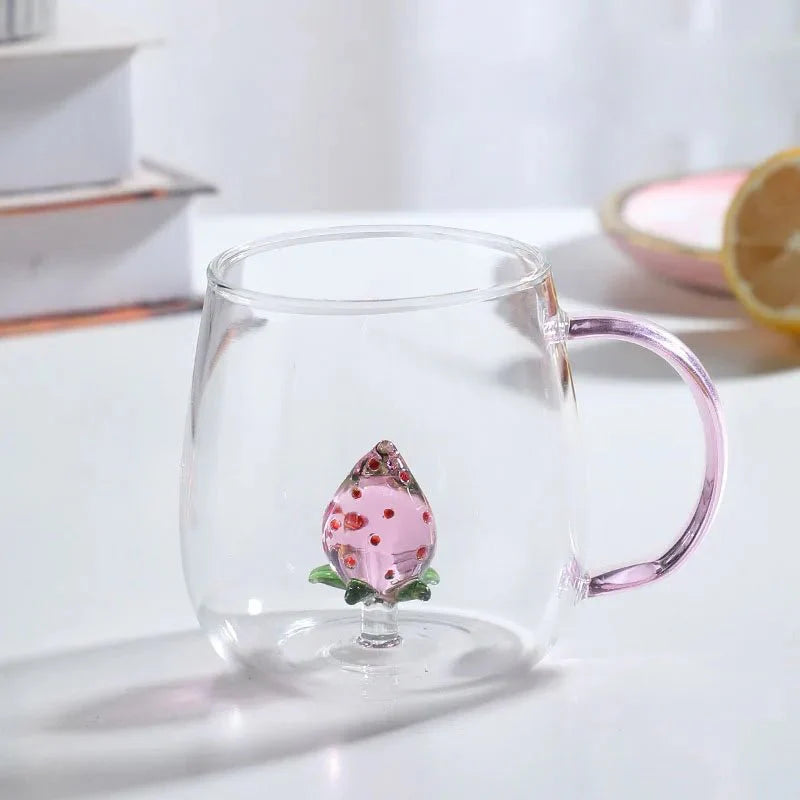 Tasse en verre borosilicate avec motif animal 3D | Virelle Maison