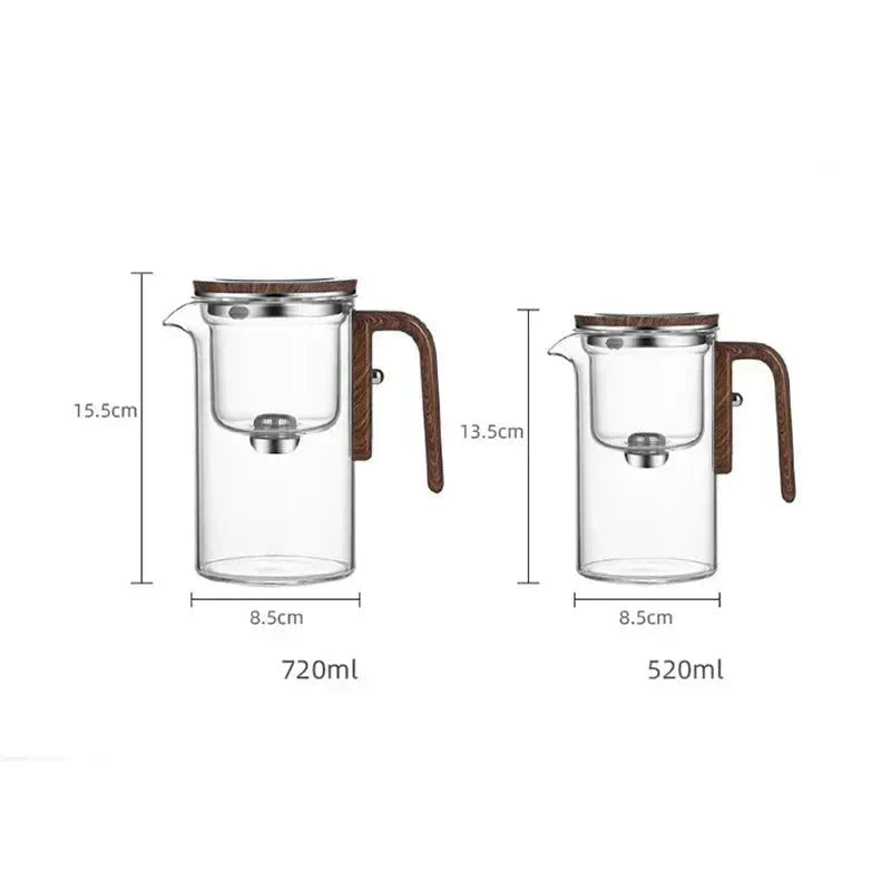 Théière en verre borosilicaté – Infuseur acier et poignée bois | Virelle Maison