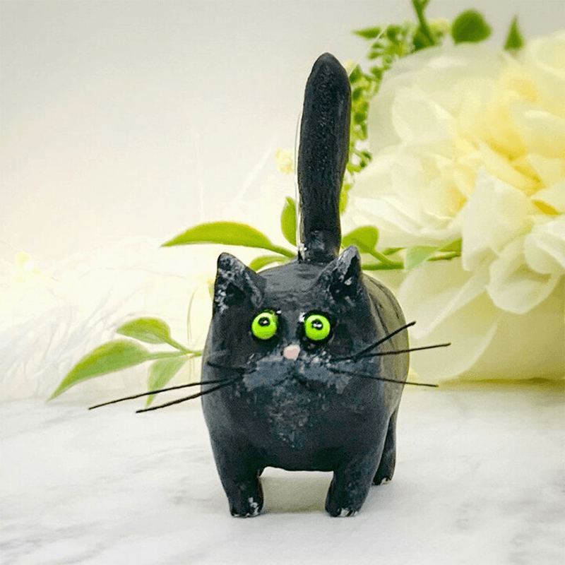 Unikátní ručně vyrobená vánoční ozdoba kočka - Purrfect Holiday Hangers