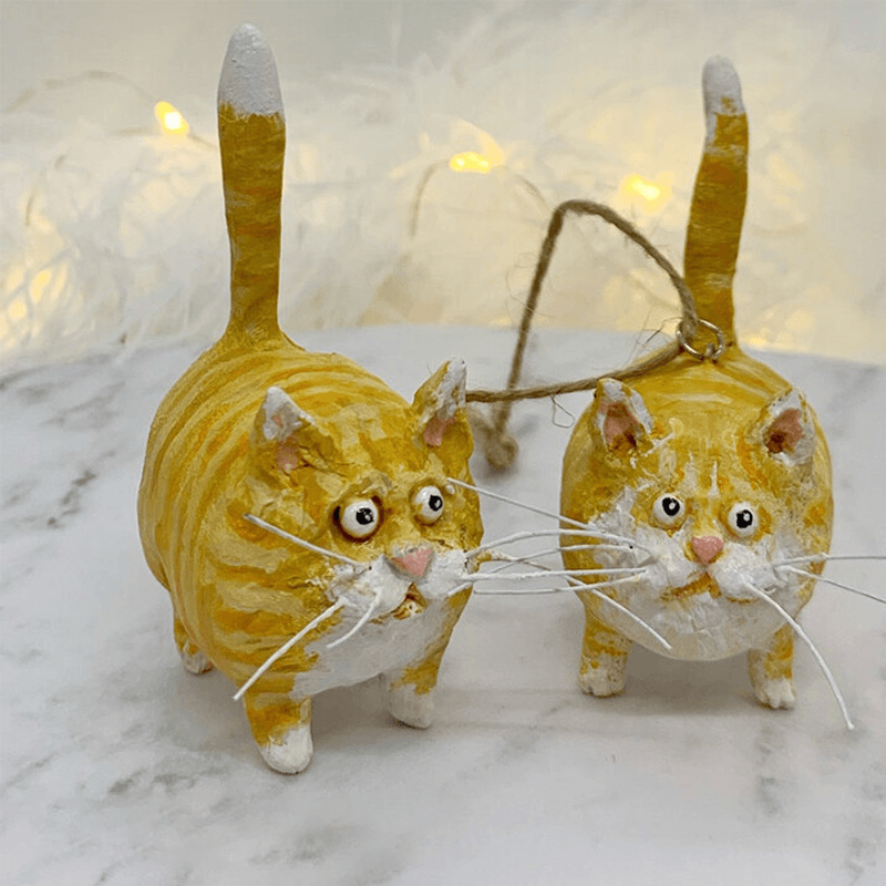 Unikátní ručně vyrobená vánoční ozdoba kočka - Purrfect Holiday Hangers