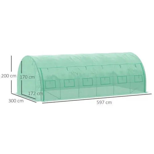 Polytunnel Greenhouse – Large 6x3x2m with Steel Frame