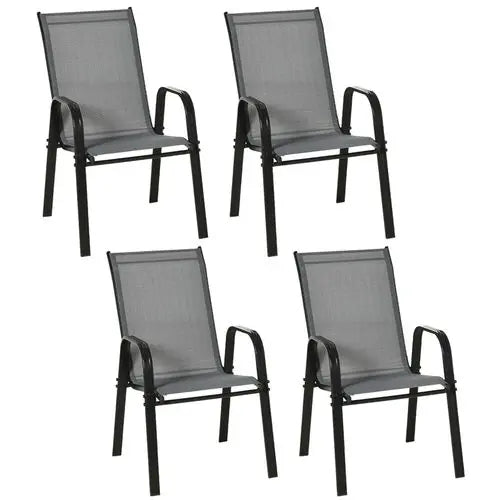 Garden Dining Chairs – Stackable Outdoor Design with High Back Support