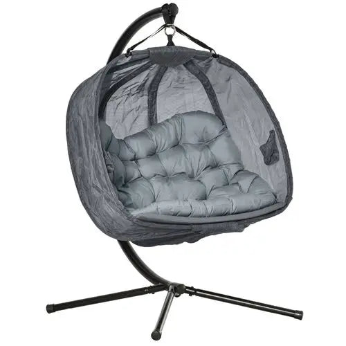Two-Seater Egg Swing Chair – Large Hanging Basket with Cushion for Garden & Balcony