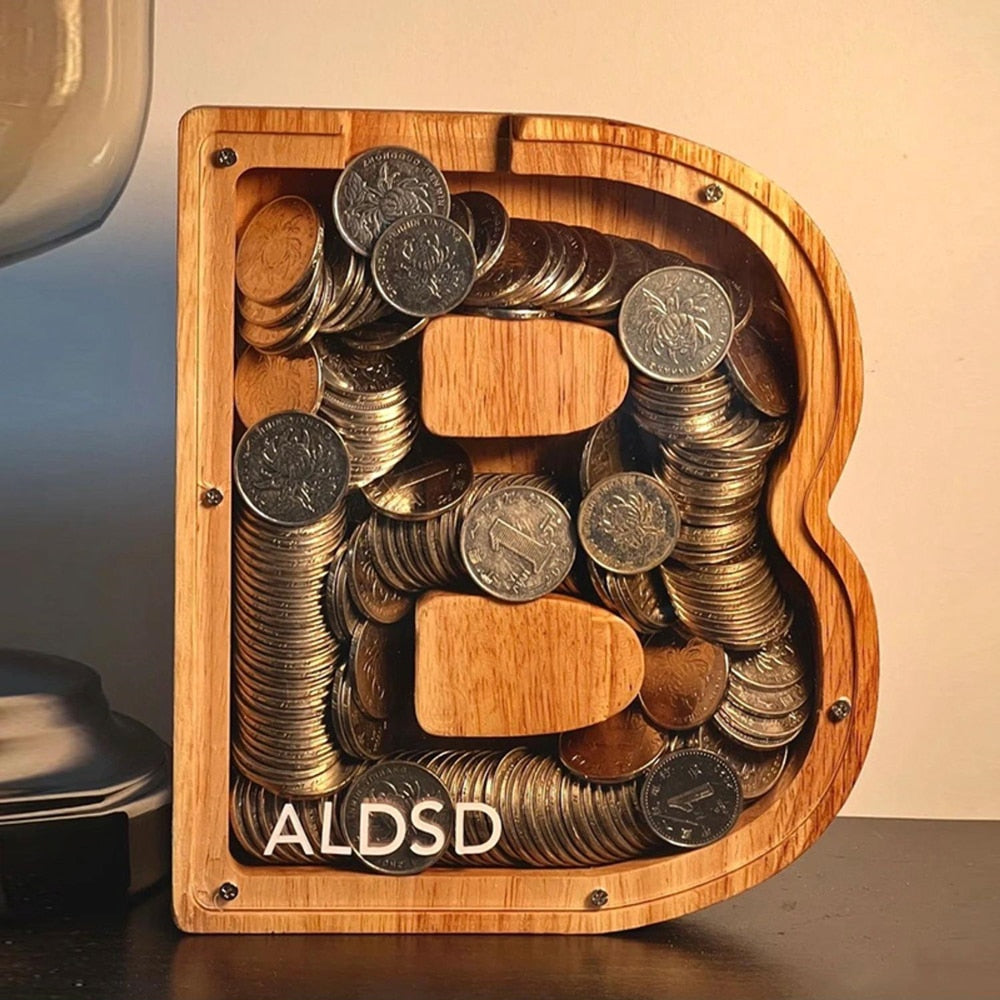 Wooden Alphabet Money Box - LetterSaver
