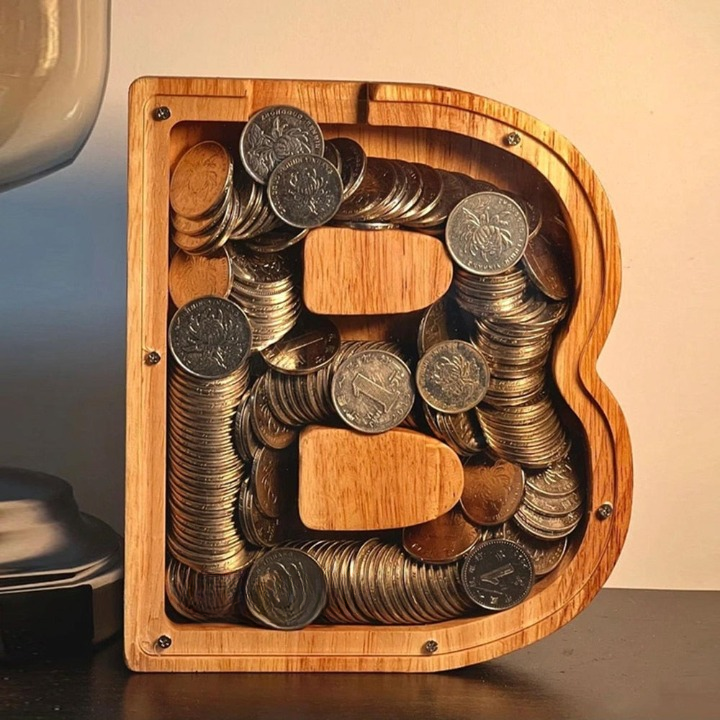Wooden Alphabet Savings Box - LetterSaver