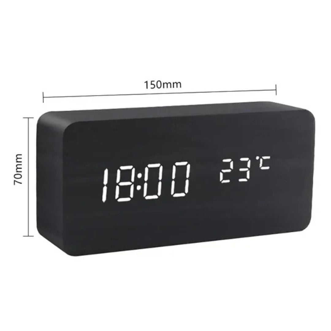 Holz-LED-Uhr mit Sprachsteuerung - EcoClock