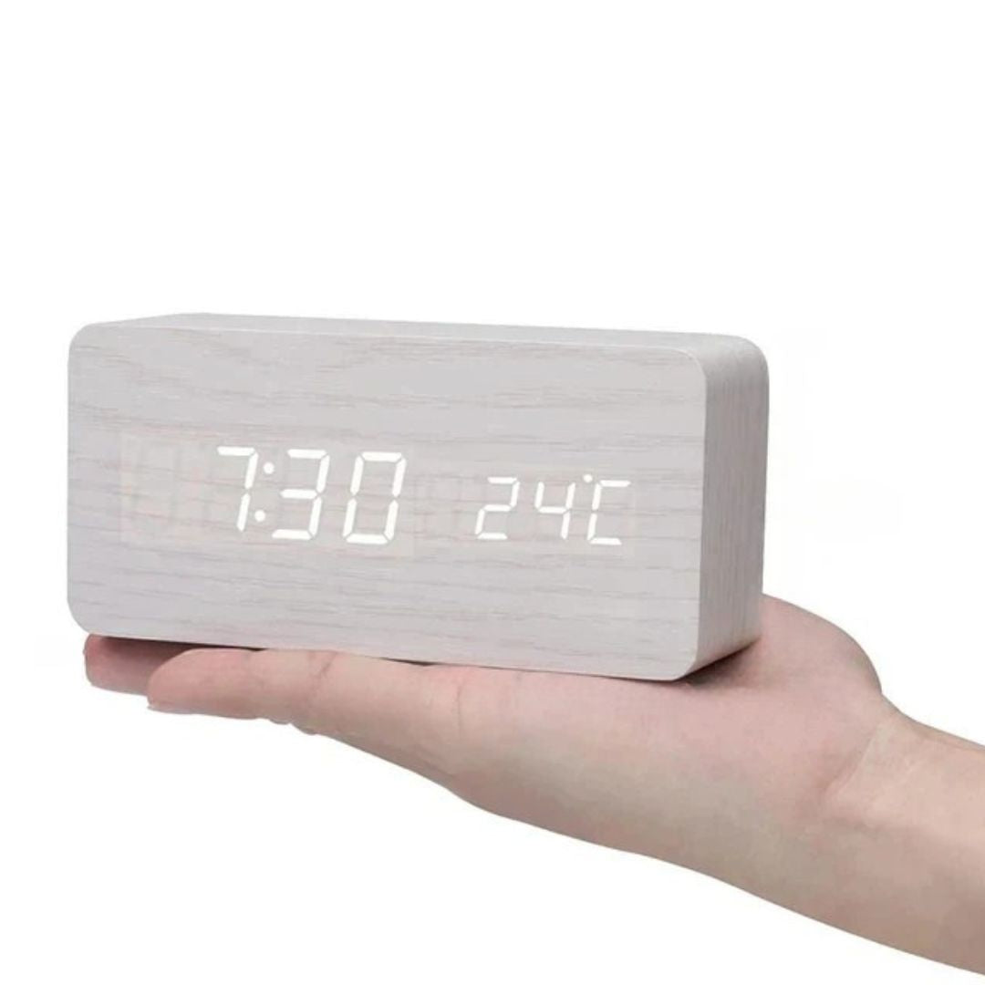 Holz-LED-Uhr mit Sprachsteuerung - EcoClock