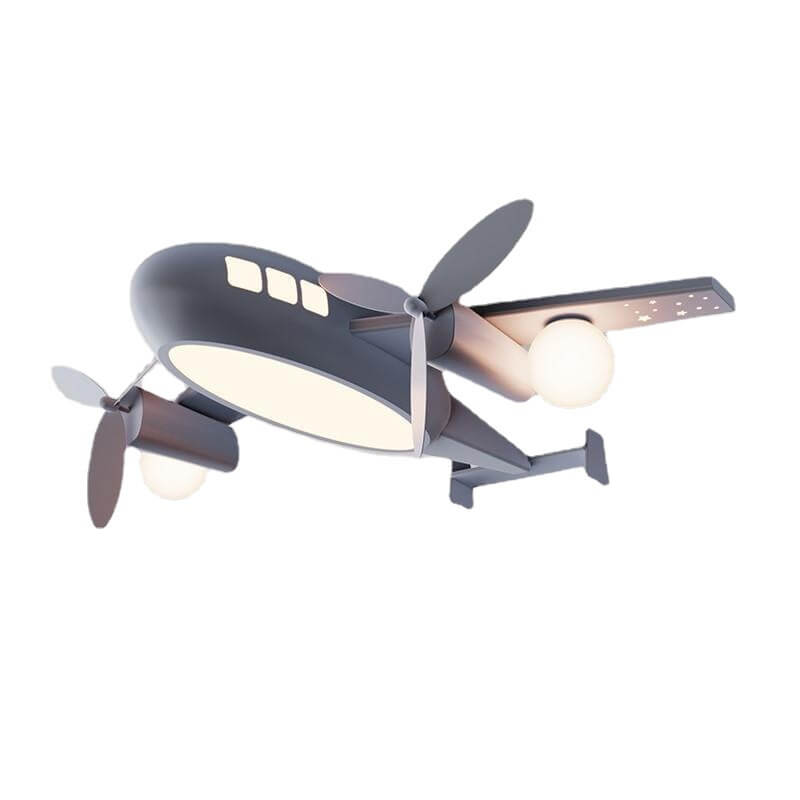 Suspension LED avion en fer forgé cartoon créative nordique pour enfants