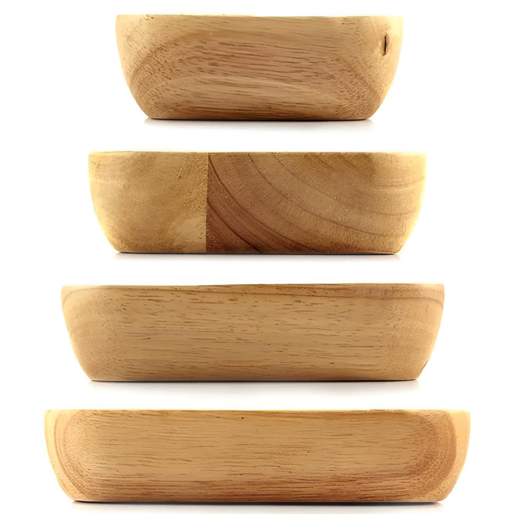 Natürliche Holzschale, quadratisch