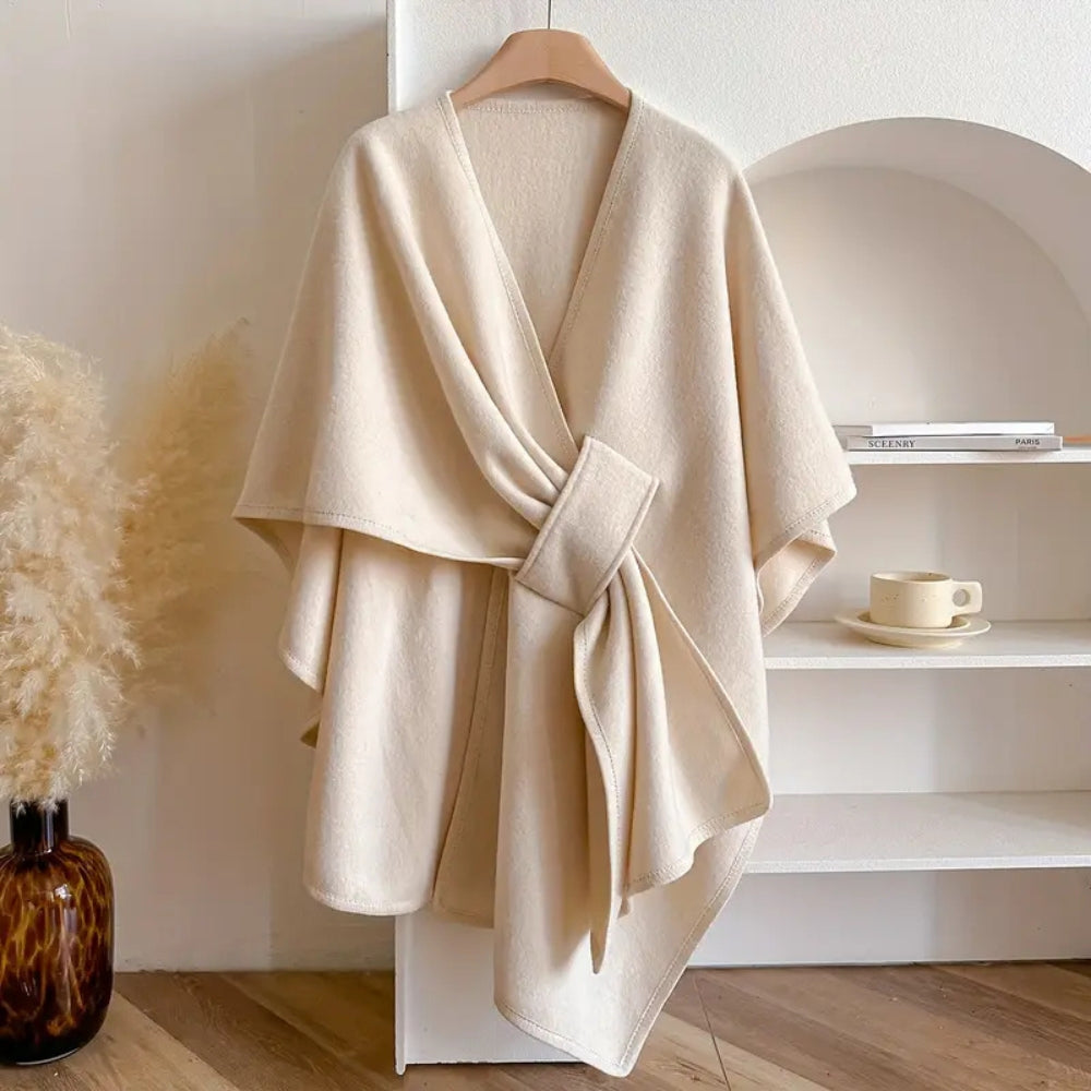Luxuriöser Poncho Winddichter Schal-Mantel