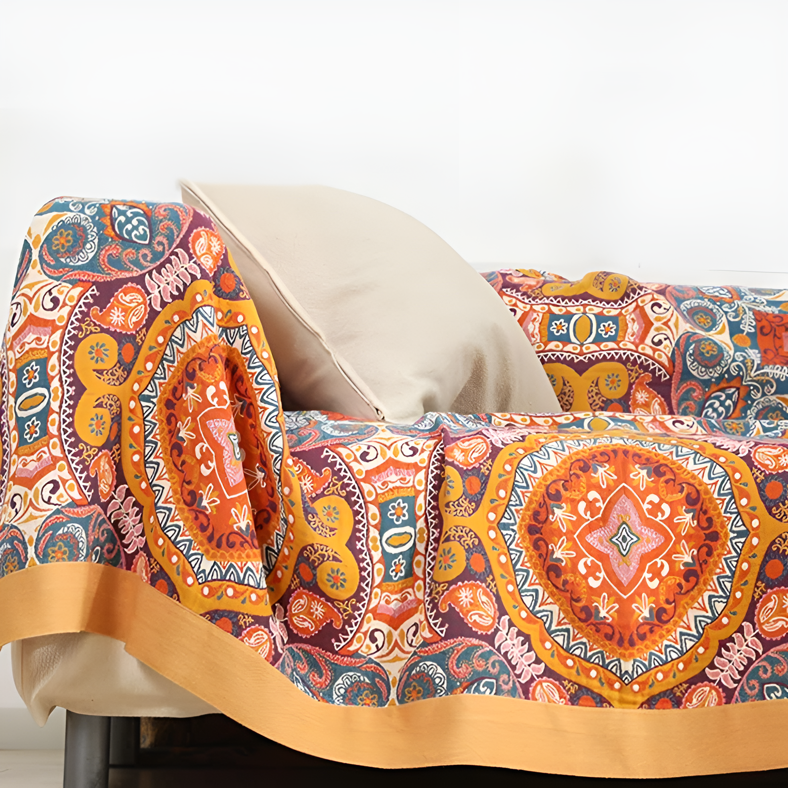 Sonnenaufgang Boho Wendbare Decke | 100% Baumwoll-Decke