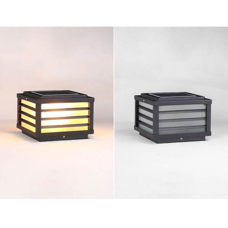 Solar Square Post Head Light Outdoor Patio Waterproof Post Head Light