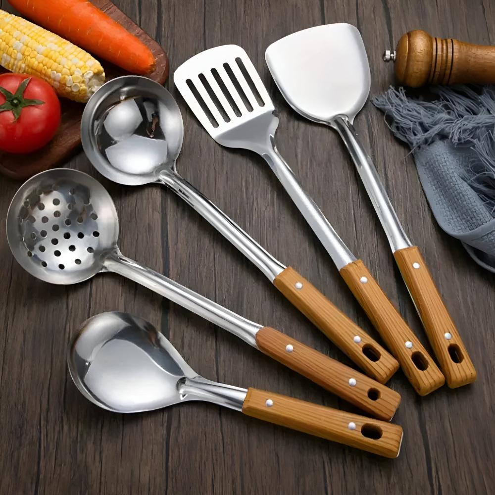 Set Classico di Utensili da Cucina in Acciaio Inossidabile (5 Set)